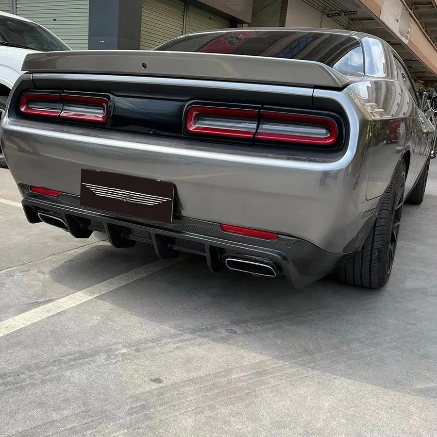 2015-2023 for Challenger Carbon Fiber Rear Diffuser with Exhaust Cut-Outs New Rear Lip Splitter Body Kit Accessories